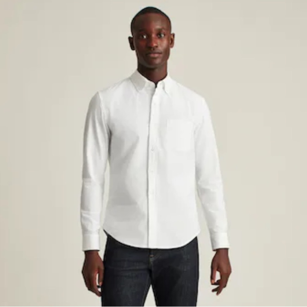 Bonobos Everyday Oxford Shirt (2) - M, Short - Purple & White